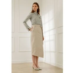 Sue Belted Pencil Skirt In Almond Milk 6 Sue Belted Pencil Skirt In Almond Milk -Other || Traffic People Shop a3sitkcbvebr2ggws0bf