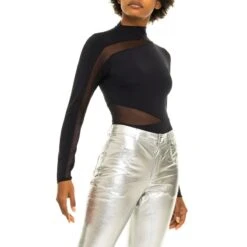 Long-Sleeved Tulle Seamed Bodysuit Nero Black -Other || Traffic People Shop aeg38h0hyqlujxnobucz