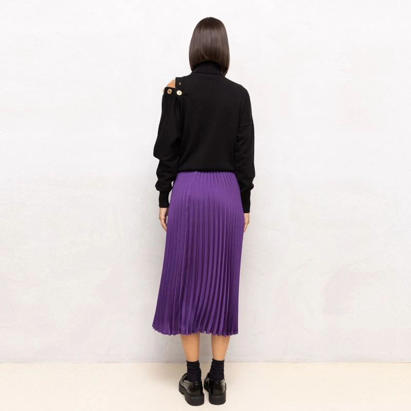 Pleated-Satin Skirt 3 Pleated-Satin Skirt - Image 3