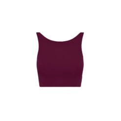 Angela Halter Top With Cross Straps Plum Caspia