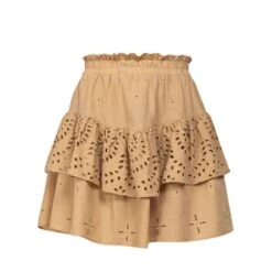 Beige Skirt With English Embroidery