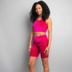 Bike Shorts High Waisted - Magenta Velvet -Other || Traffic People Shop bike shorts high waisted magenta velvet cd3078649fe984d21f4b01f6896fc290