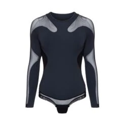 Body Cutouts Tulle Long Sleeve - Grey