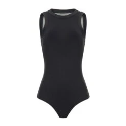 Mesh Back Swimmer Due Tech Bio Attivo Bodysuit Grigio Scuro