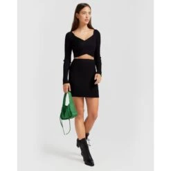 C'est Belle Knit Mini Skirt - Black -Other || Traffic People Shop c est belle knit mini skirt black f592b602ac7227e0bb40f4774185fc72