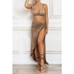 Knot Front Beach Skirt In Gold -Other || Traffic People Shop cfdndk8ampnfgsbfv9iq