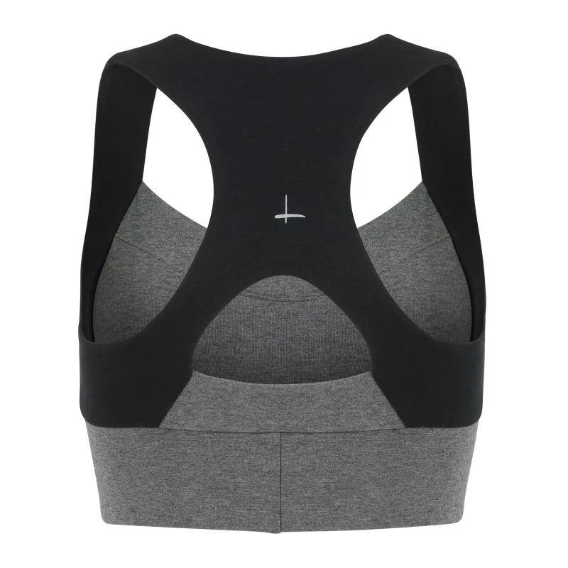 Neda Colorblock Organic Cotton Bra Top - Dark Heather Gray 2 Neda Colorblock Organic Cotton Bra Top - Dark Heather Gray - Image 2