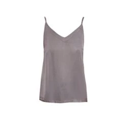 Dark Grey Silk Blend Tank Top