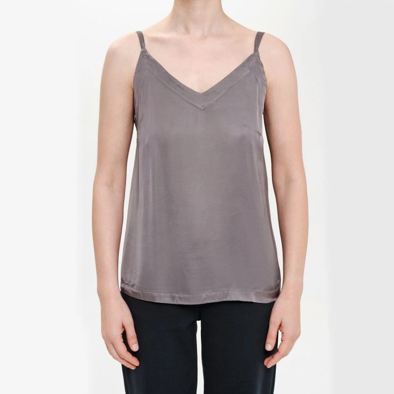 Dark Grey Silk Blend Tank Top 2 Dark Grey Silk Blend Tank Top - Image 2