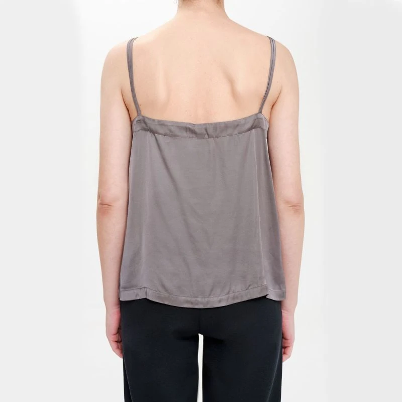 Dark Grey Silk Blend Tank Top 3 Dark Grey Silk Blend Tank Top - Image 3