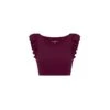 Debbie Sports Bra With Shoulder Ruffles Plum Caspia
