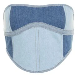 Denim Cherry Corset Top Double Blue