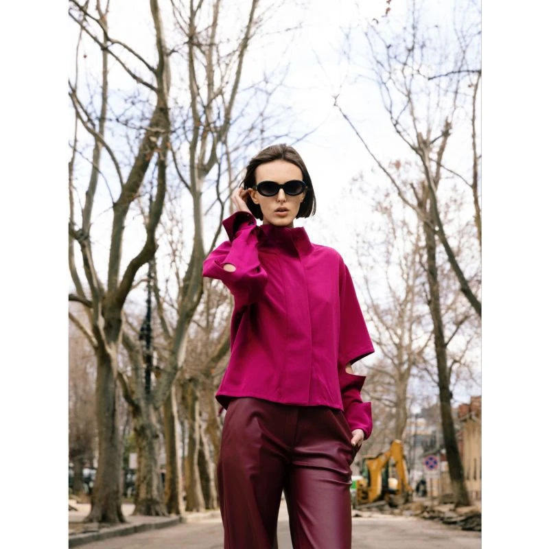 Designer Pink Cotton Shirt 4 Designer Pink Cotton Shirt - Image 4