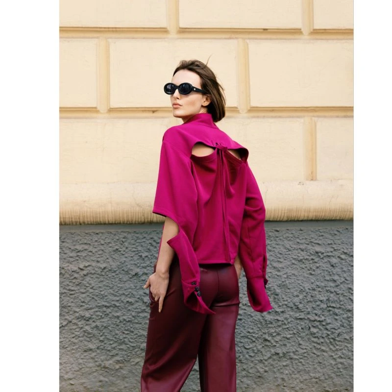 Designer Pink Cotton Shirt 2 Designer Pink Cotton Shirt - Image 2