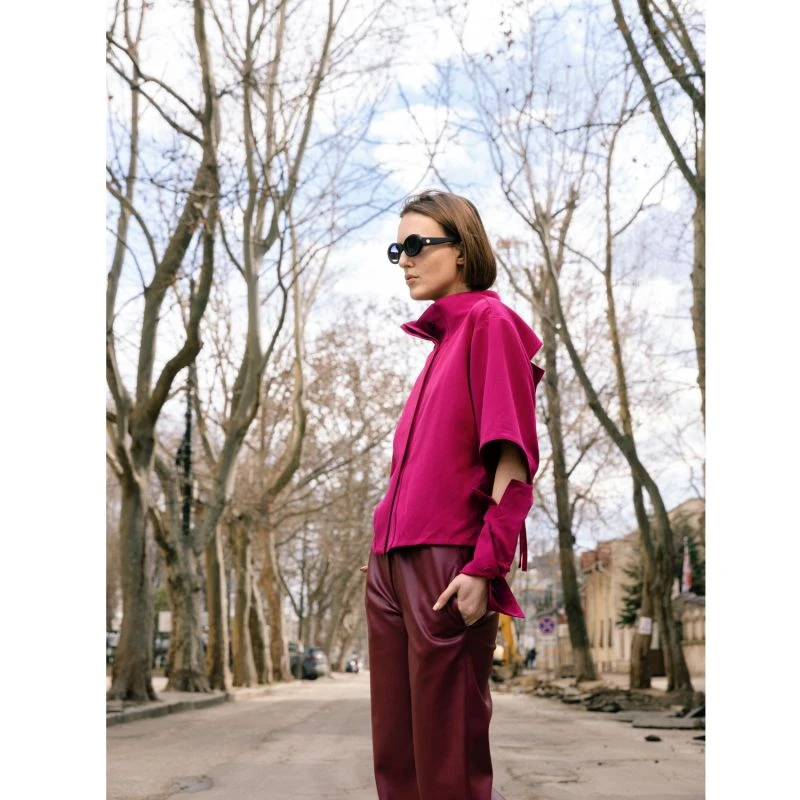 Designer Pink Cotton Shirt 3 Designer Pink Cotton Shirt - Image 3