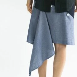 Ravello Back Draped Button Detail Skirt In Blue Cloud 6 Ravello Back Draped Button Detail Skirt In Blue Cloud -Other || Traffic People Shop drmxzsh6rpxyein6e49f