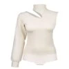 Asymmetric Casual Bodysuit White