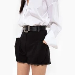 High Waisted Cotton Black Shorts -Other || Traffic People Shop eksgq38sgnvrpk3ilbcb