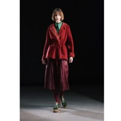 Designer Faux Leather Midi Skirt Bordo -Other || Traffic People Shop el59su1asr1w0du329ht