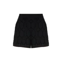 Embroidered Wide-Leg Shorts