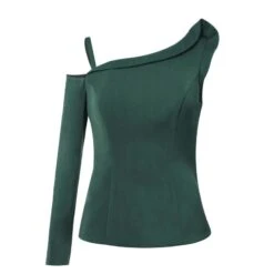 Emerald Dream One-Shoulder Asymmetric Top