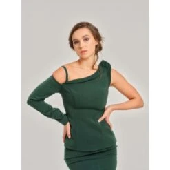 Emerald Dream One-Shoulder Asymmetric Top -Other || Traffic People Shop emerald dream asymmetric one shoulder top 2 e040ba253f30b7291e559d4b2086962b