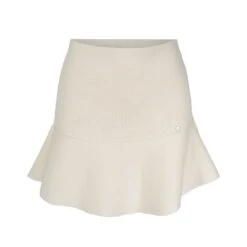 "Anita" Short Merino Wool Flared Skirt- White