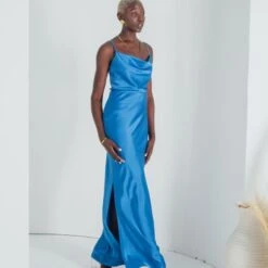 Essentials - Satin Maxi Skirt - Cobalt Blue -Other || Traffic People Shop essentials satin maxi skirt cobalt blue c73b6edb98358f55951366cca8a24d61