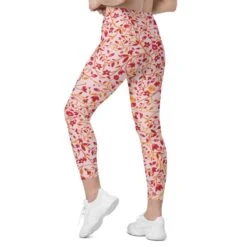 High Waist Yoga Leggings In Red Garden -Other || Traffic People Shop euodnva2kp6vryuhlipp