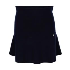"Anita" Short Merino Wool Skirt - Blue