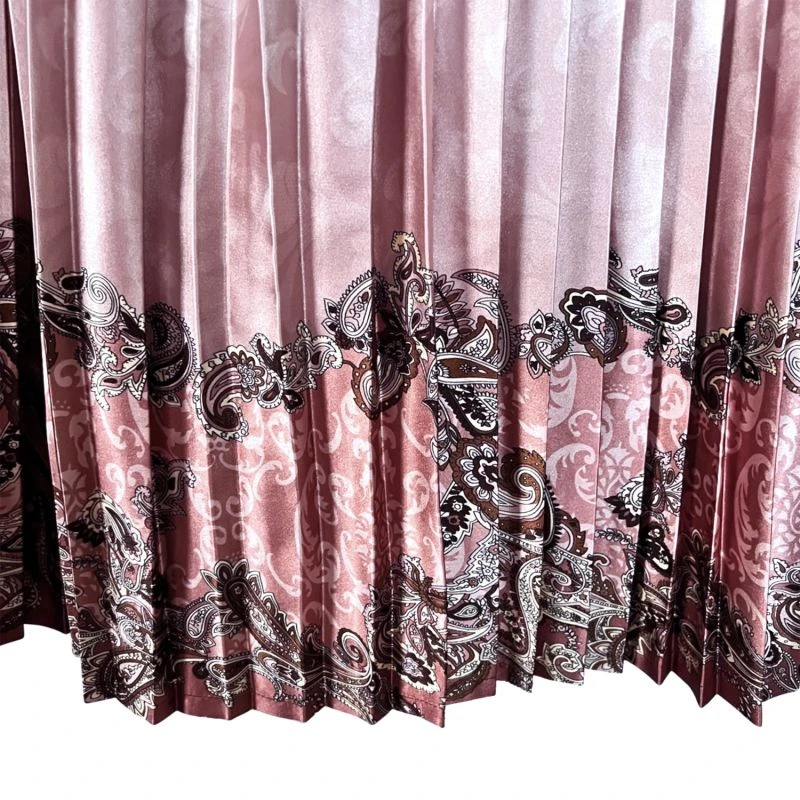 Embroidered Pleated Scarf Midi Skirt In Pink 7 Embroidered Pleated Scarf Midi Skirt In Pink - Image 7