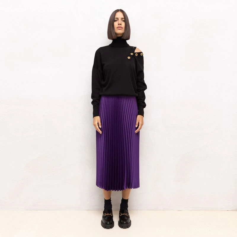 Pleated-Satin Skirt 2 Pleated-Satin Skirt - Image 2