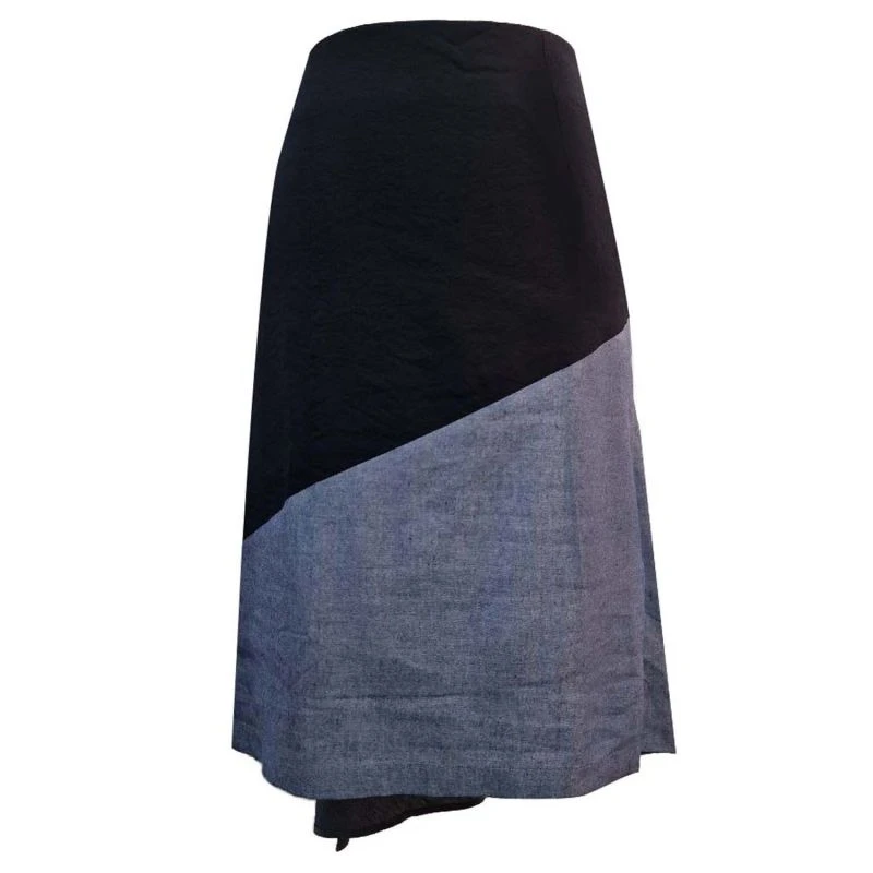 Ravello Back Draped Button Detail Skirt In Blue Cloud 1 Ravello Back Draped Button Detail Skirt In Blue Cloud