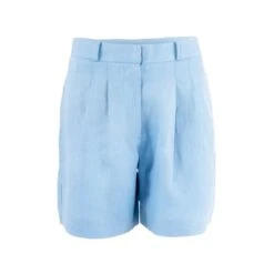 French Riviera Linen Mom Shorts In Sommerhus Blue