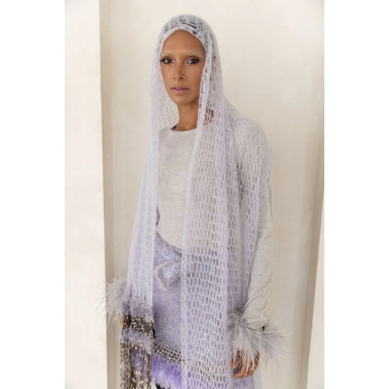 Lavender Handmade Knit Midi Skirt 9 Lavender Handmade Knit Midi Skirt - Image 9