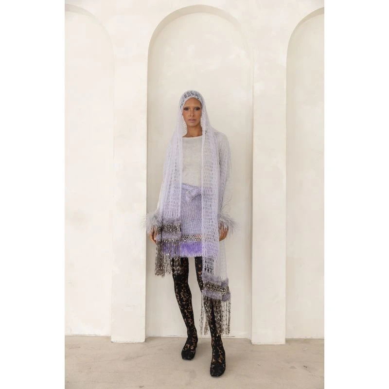 Lavender Handmade Knit Midi Skirt 8 Lavender Handmade Knit Midi Skirt - Image 8