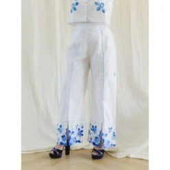 Blue Embroidered Floral Summer Crop Top & Pants Set -Other || Traffic People Shop hand embroidered blue floral crop top pants set af665ae584ea3da6d68be98723847051