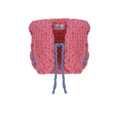 Handmade Chunky Vest In Pink