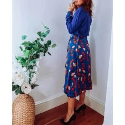 Blue Floral Silk Wrap Skirt -Other || Traffic People Shop hekos6en4ewgxvmajbwn