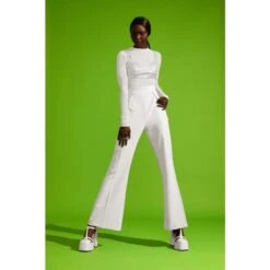 Long Sleeve Sheer Top - White -Other || Traffic People Shop high waist bell bottom pants 22de293014cf0f5f94322433f29ec187