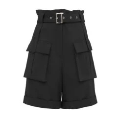 High Waist Bermuda Shorts Black