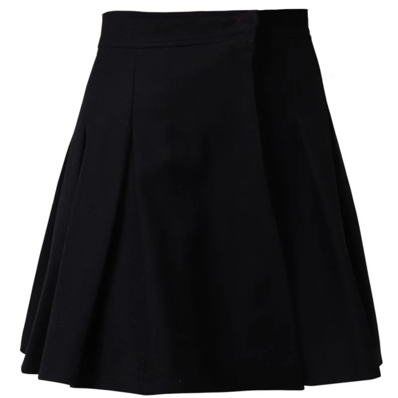 High-Waisted Pleated Black Wool Skirt 1 High-Waisted Pleated Black Wool Skirt