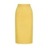 High Waisted Pencil Cotton Skirt - Yellow & Orange