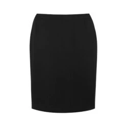 Winter Pencil Skirt Black Woven Lined
