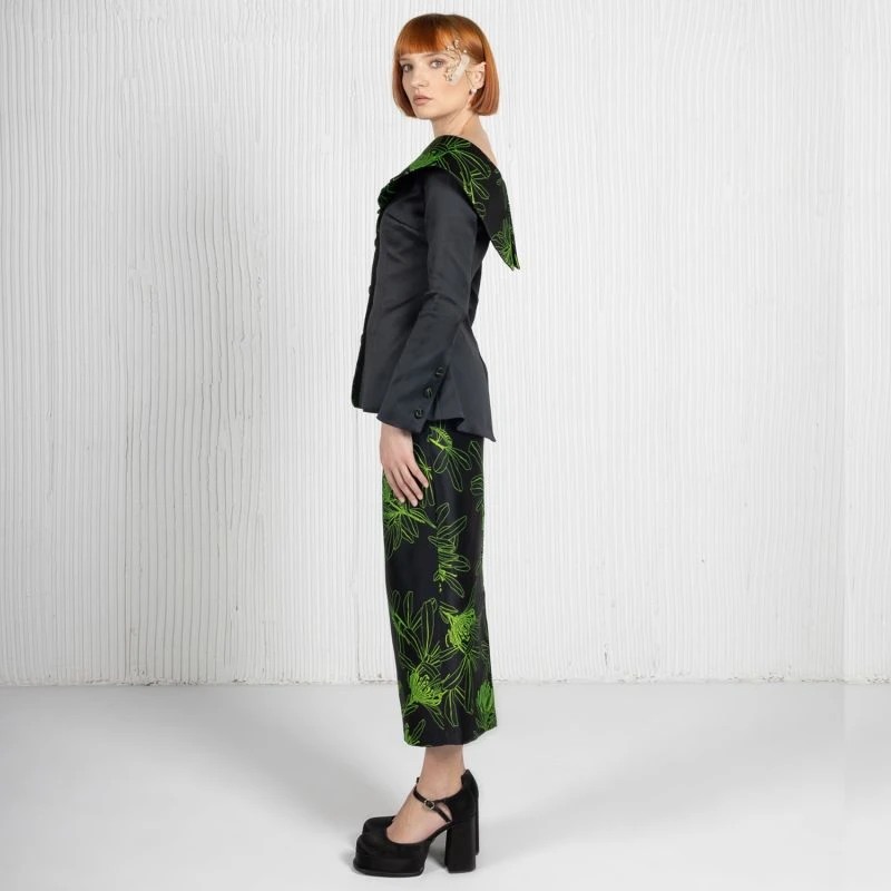 Jacquard Printed Skirt-Lime Punch 3 Jacquard Printed Skirt-Lime Punch - Image 3