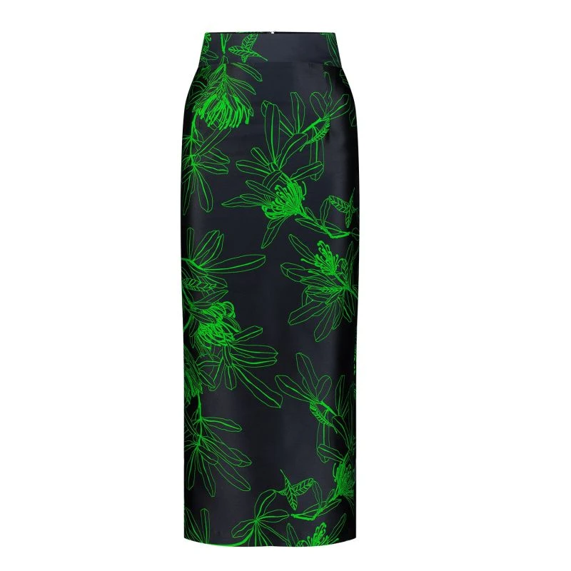 Jacquard Printed Skirt-Lime Punch 1 Jacquard Printed Skirt-Lime Punch