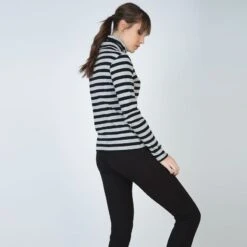 Striped Black & Grey Polo Neck Jumper -Other || Traffic People Shop kge9u6qzigobxj16exb7