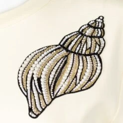 Laines Couture Fringed Tassel T-Shirt With Embellished Cone Shell - Cream -Other || Traffic People Shop laines couture fringed tassel t shirt with embellished cone shell cream d173d6732261e3b026846ce1de834220