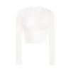 Long Sleeve Sheer Top - White