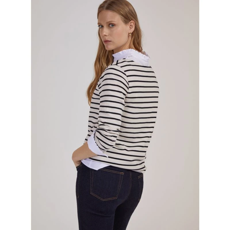 Ashley Organic Cotton Top, Antique White And Caviar Black 4 Ashley Organic Cotton Top, Antique White And Caviar Black - Image 4